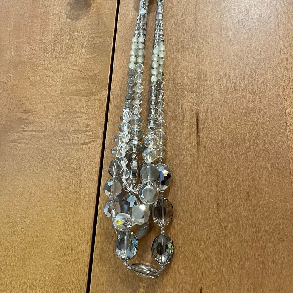 LOFT Smoky Gray Beaded Nexklace